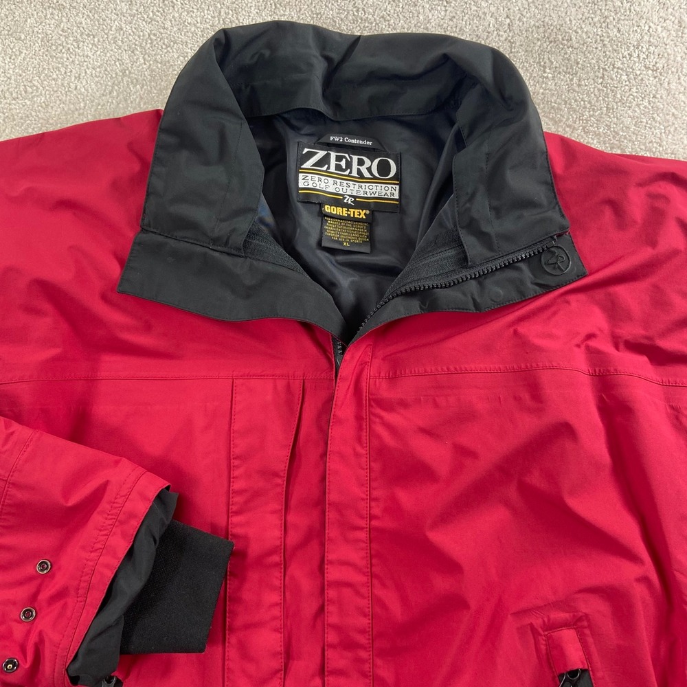 Zero Restriction Gore-Tex Golf Jacket Mens XL Red Black FW2 Contender Waterproof